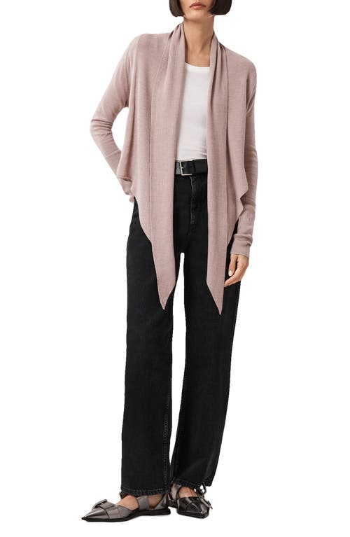 Allsaints Wasson Pirate Wrap Merino Wool Cardigan In Pink