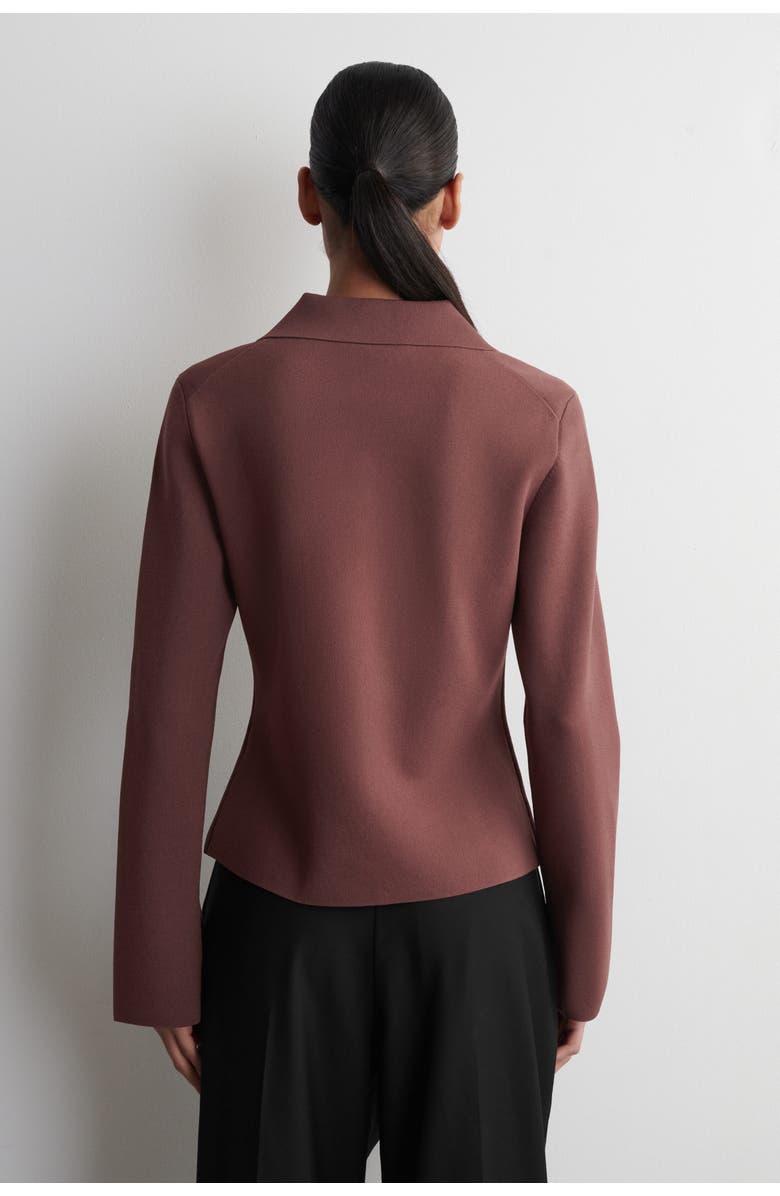 COS Waisted Milano-Knit Cardigan, Alternate, color, Rust Brown