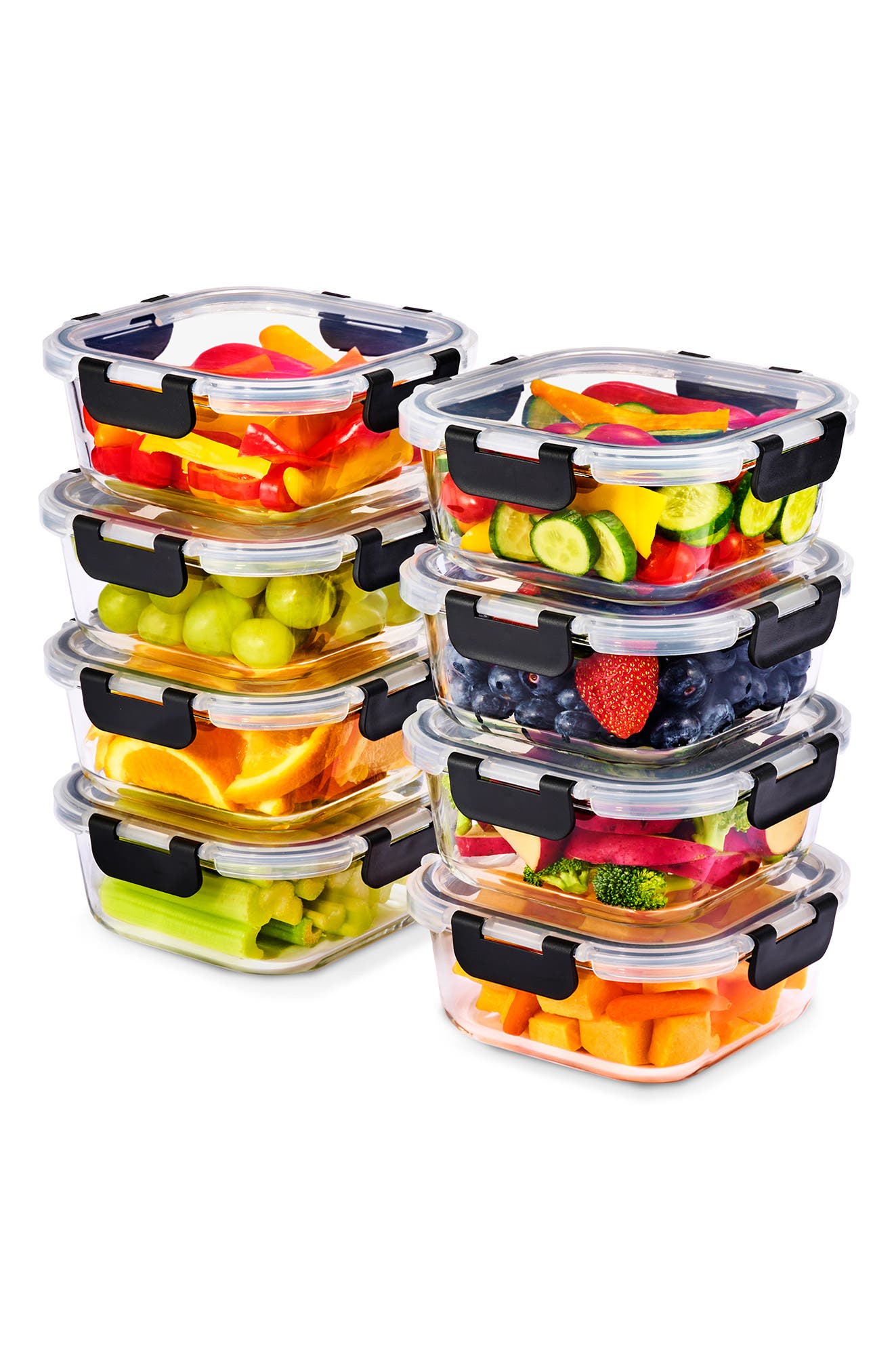 SORBUS 8-Pack Glass Food Prep Storage Containers