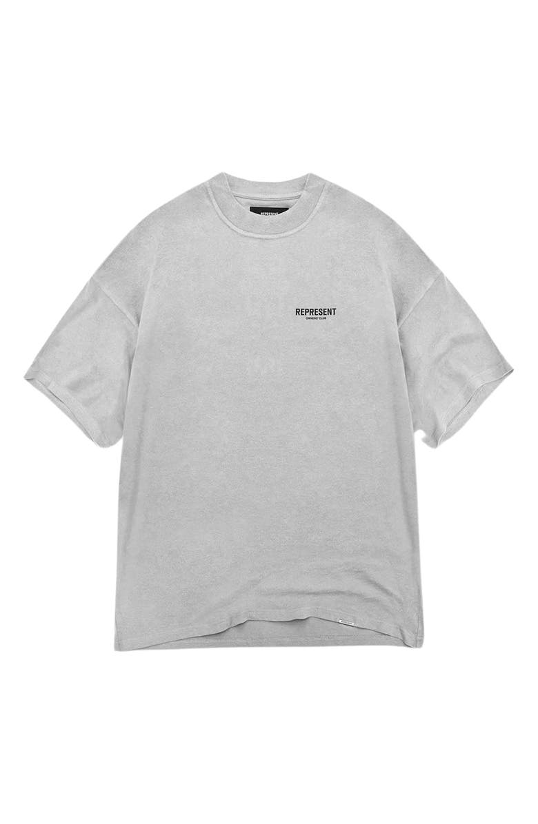 Represent Owners' Club Cotton Logo Graphic T-Shirt, Main, color, Ash Grey/ Black