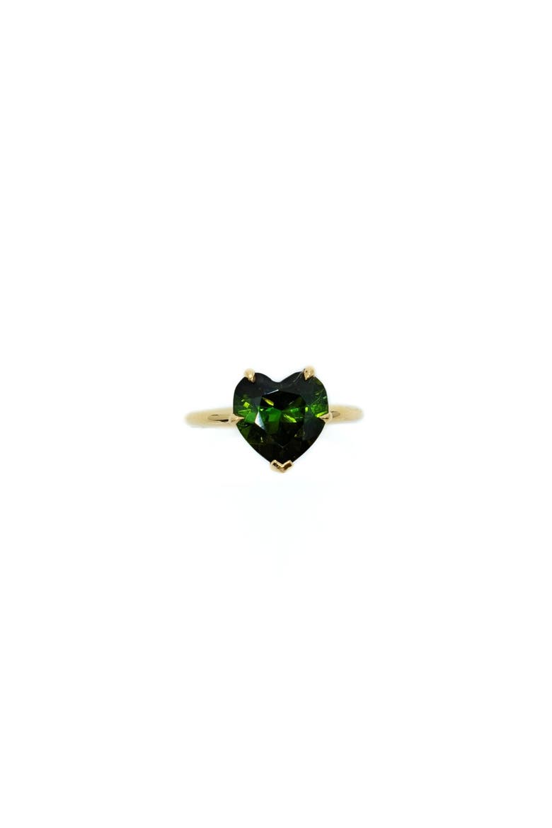 The Optic Set of Four Thin Enamel Rings, Alternate, color, Green Tourmaline