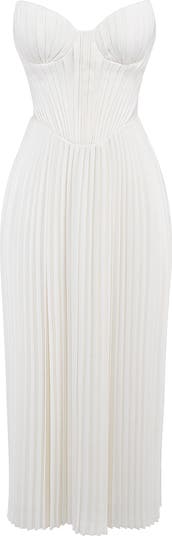 Amorata Strapless Pleated Georgette Cocktail Dress