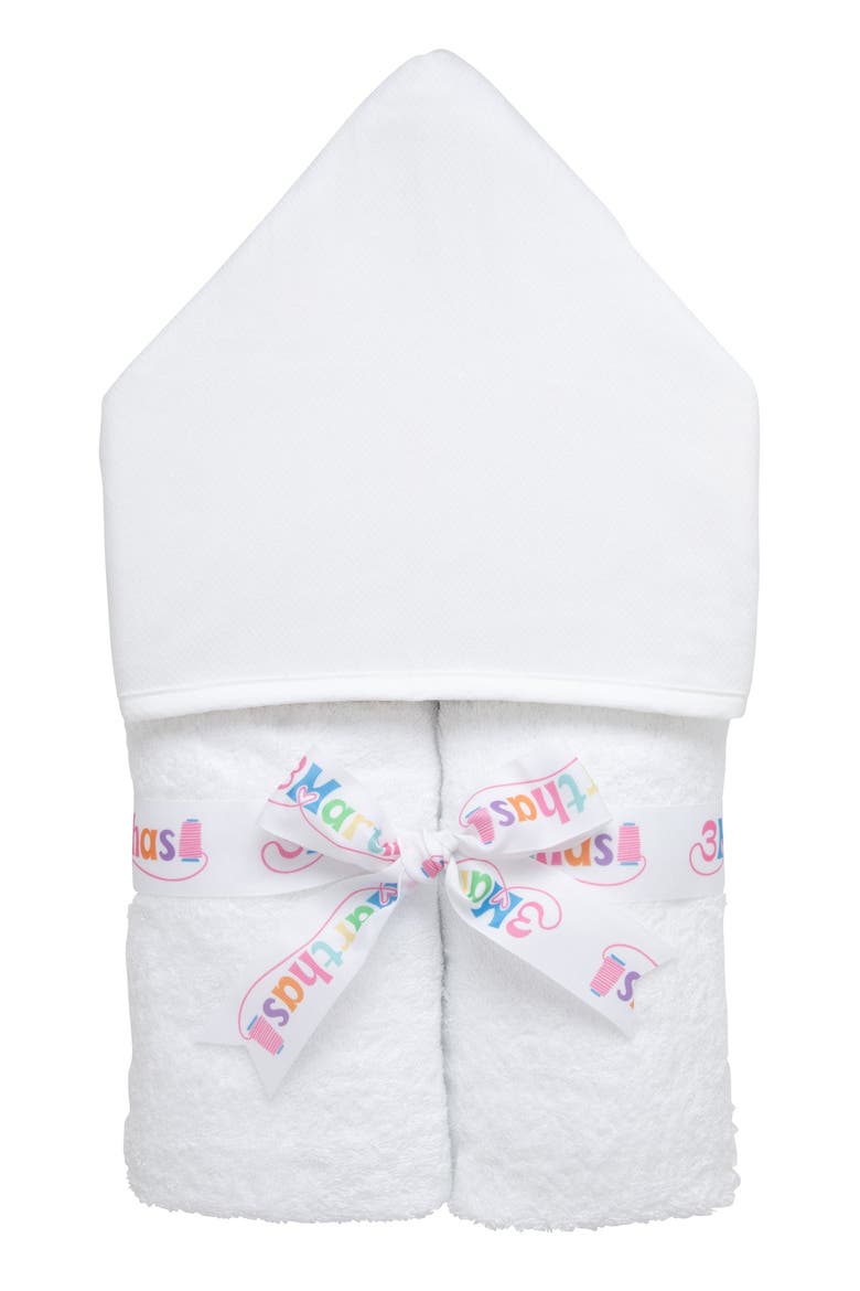 Seersucker Stripe Everykid Towel, Main, color, White