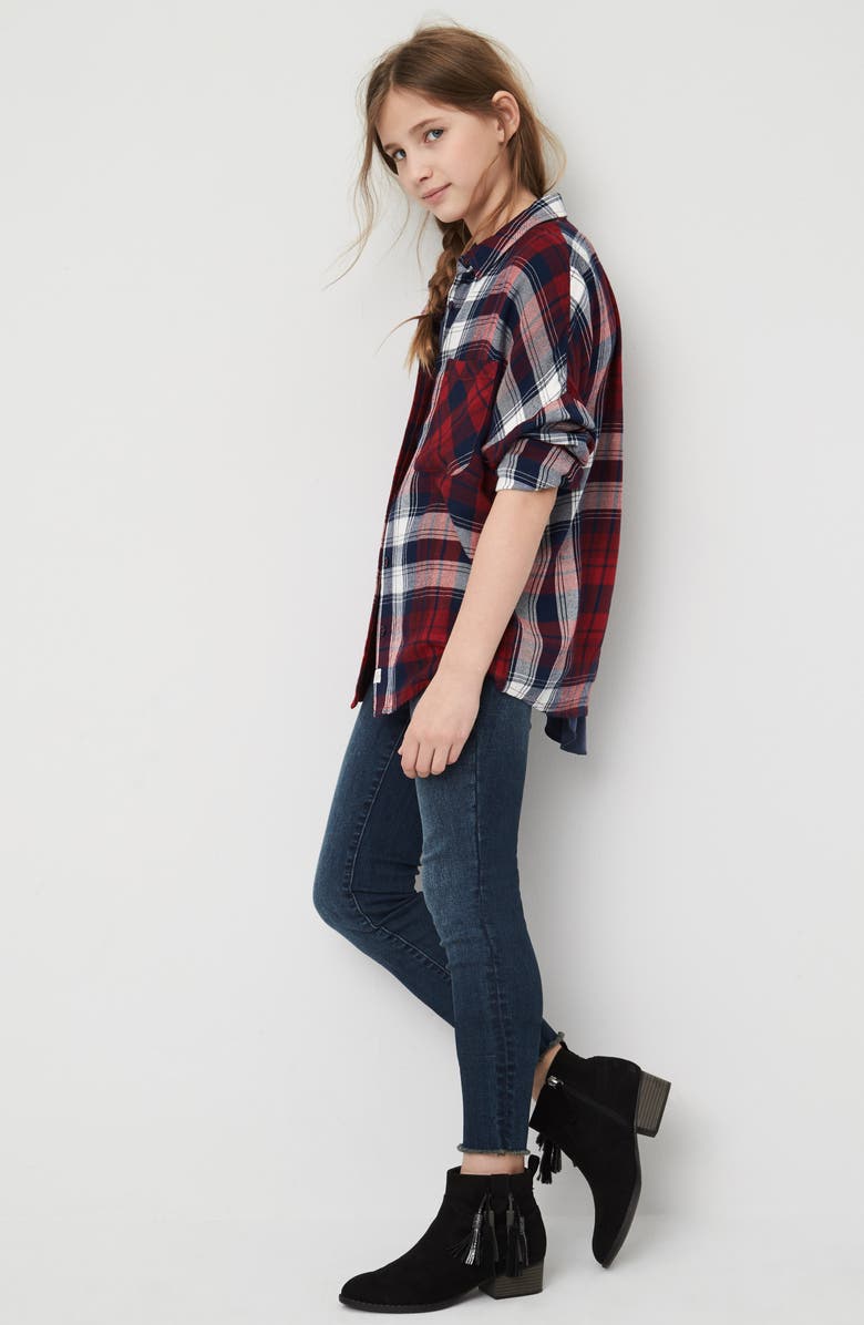 Tractr Fray Hem Skinny Jeans, Alternate, color, 