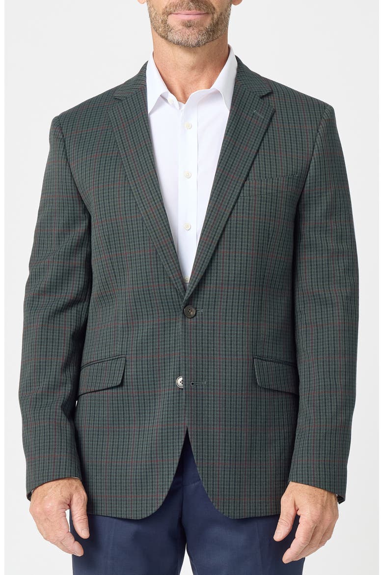Check Slim Fit Stretch Sport Coat, Main, color, OLIVE/ NAVY