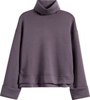 SPANX® Cuffed Sleeve Crop Turtleneck Sweatshirt