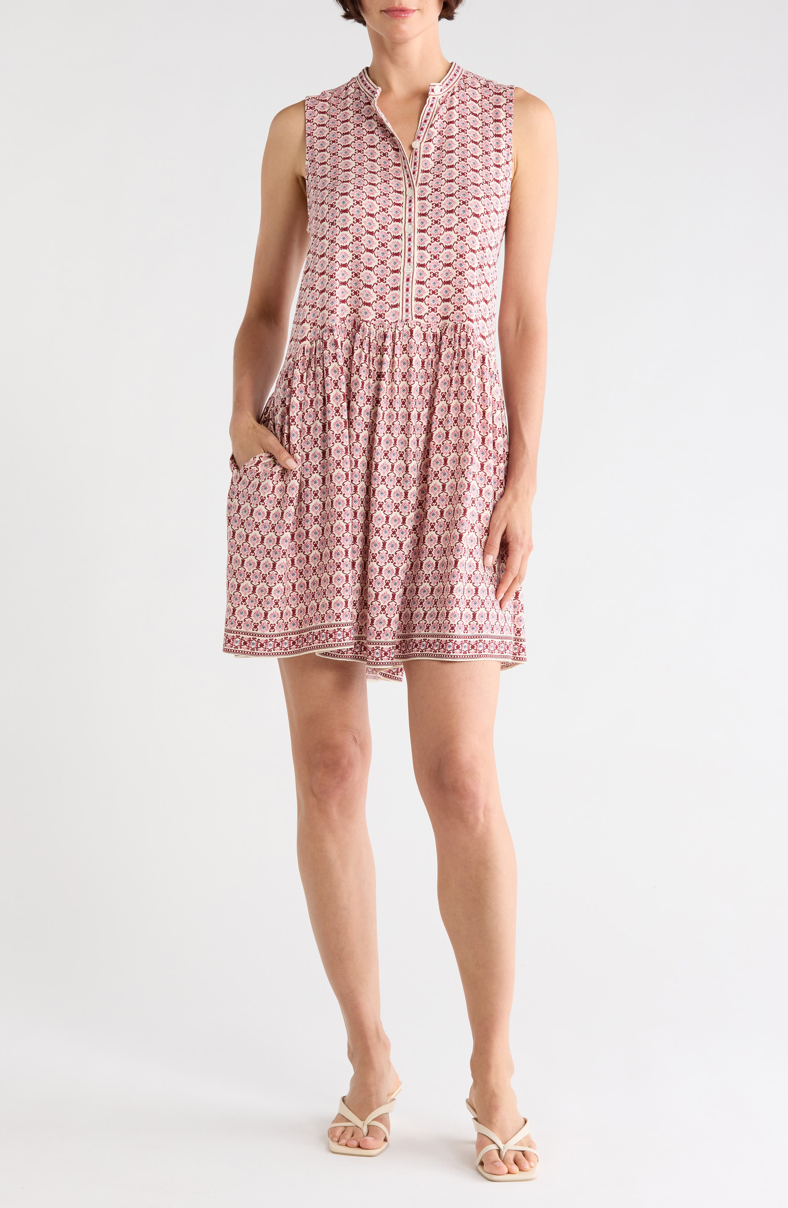 MAX STUDIO Buttoned Printed Dress