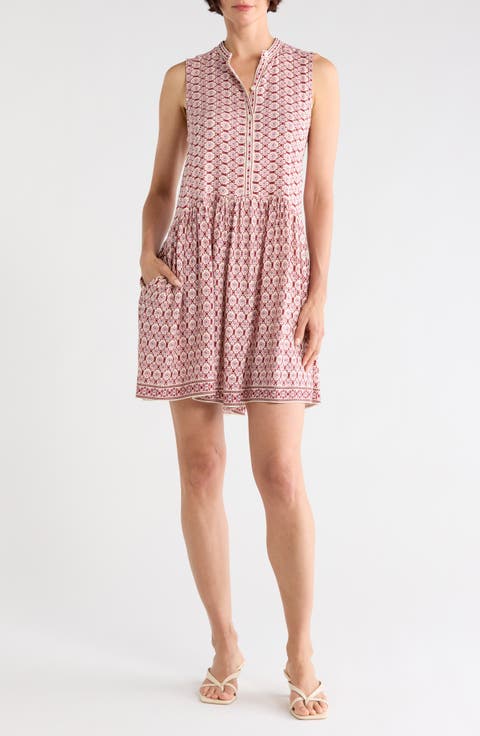 Buttoned Printed Dress