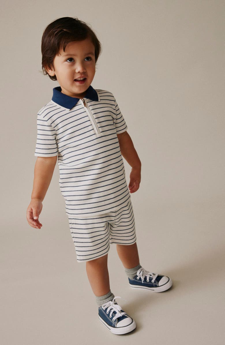 NEXT Kids' Stripe Polo & Shorts Set, Alternate, color, White