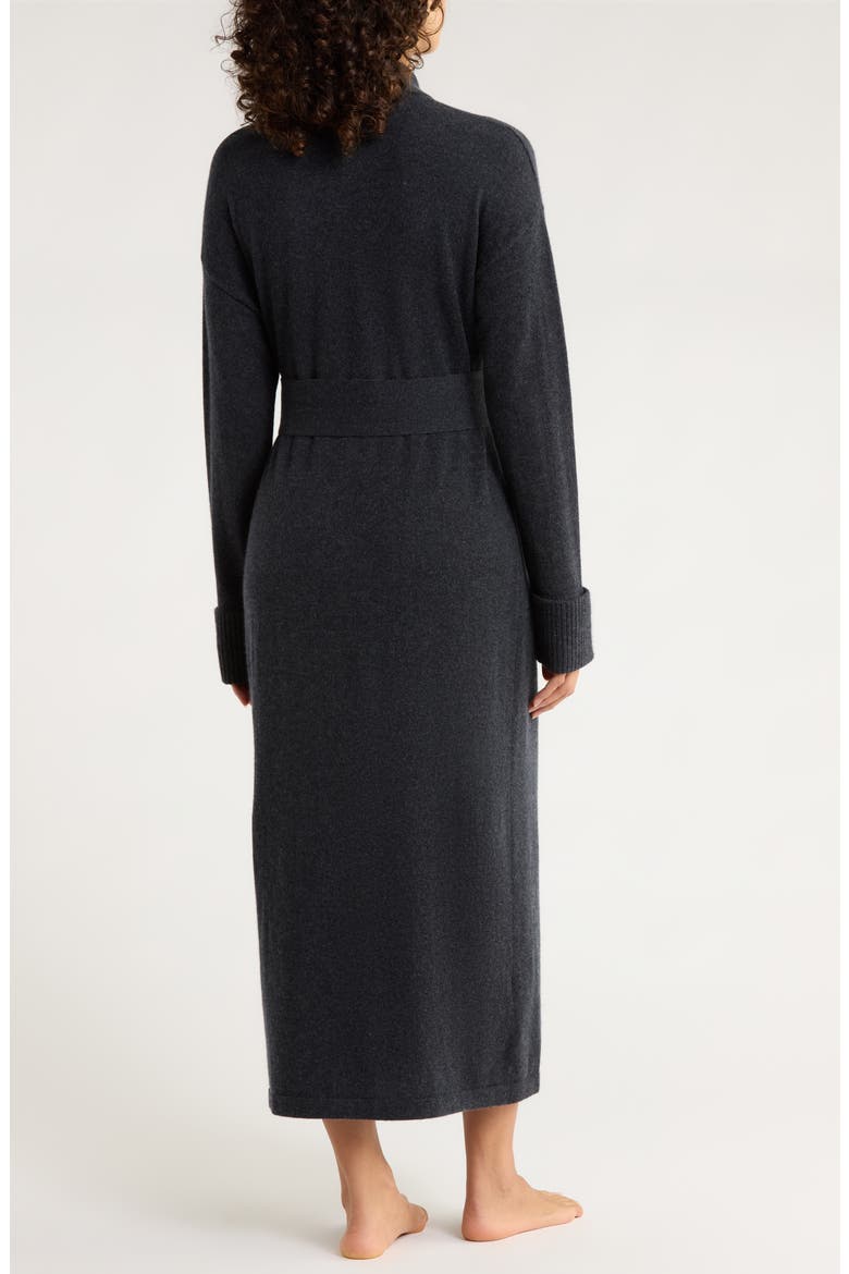 Cashmere Robe, Alternate, color, DARK CHARCOAL HEATHER
