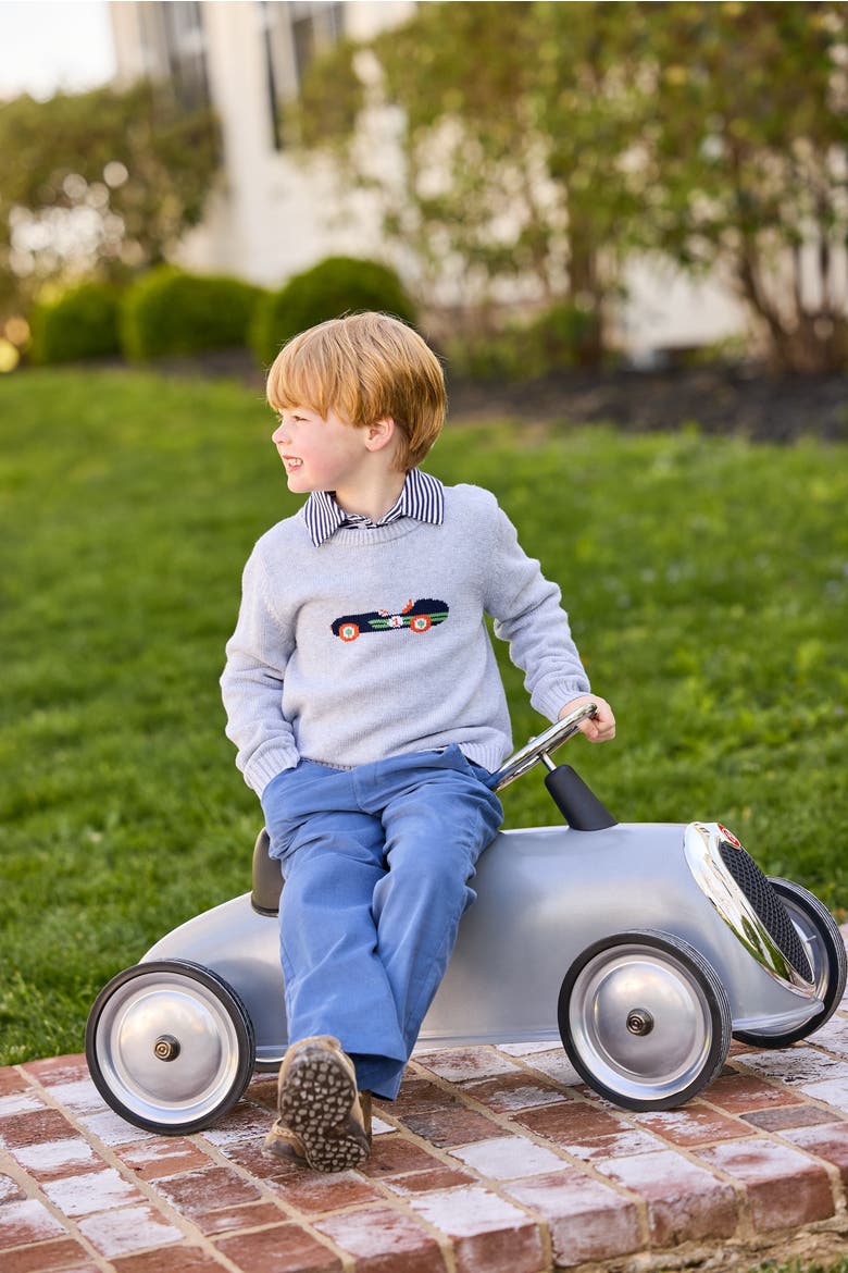 Kids' Striped Long Sleeve Polo, Alternate, color, Navy Stripe