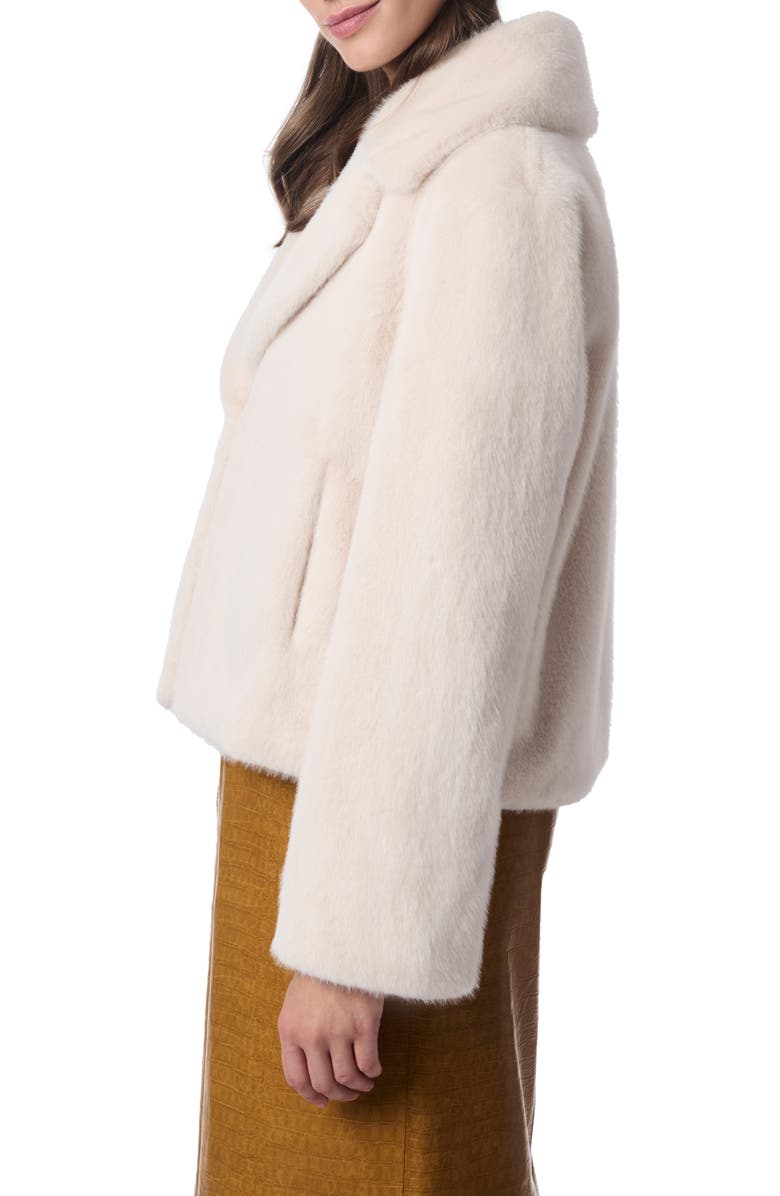 Bernardo Short Faux Fur Coat, Alternate, color, 