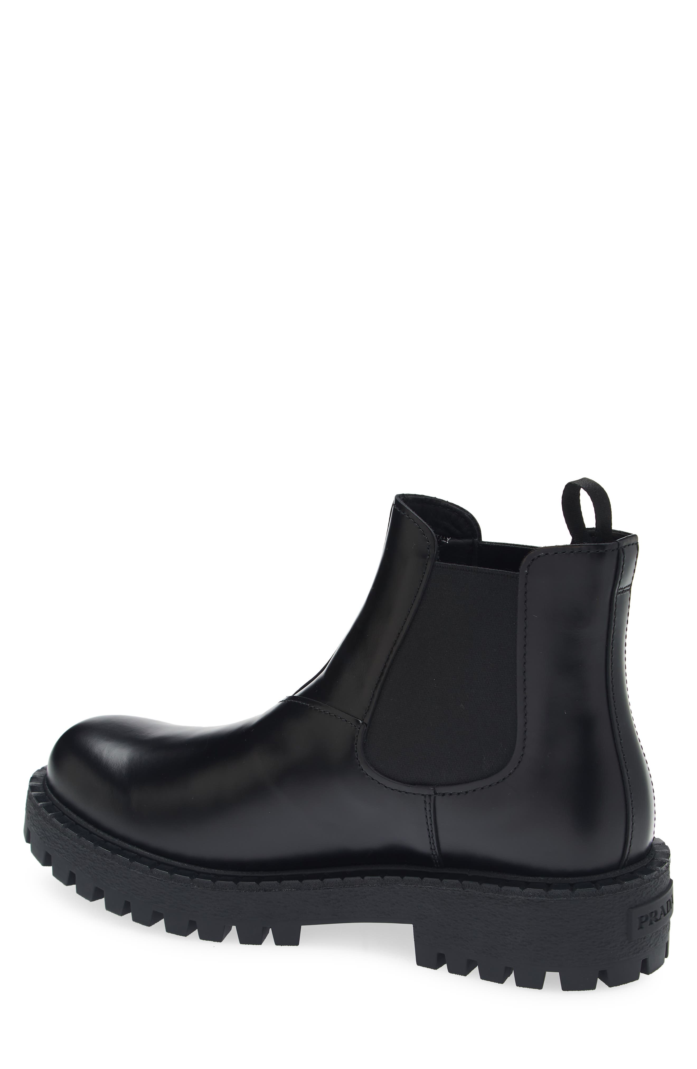 Prada Folder Chelsea Boot, Alternate, color, Nero