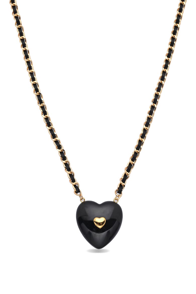 Violet Heart Pendant Necklace, Main, color, GOLD