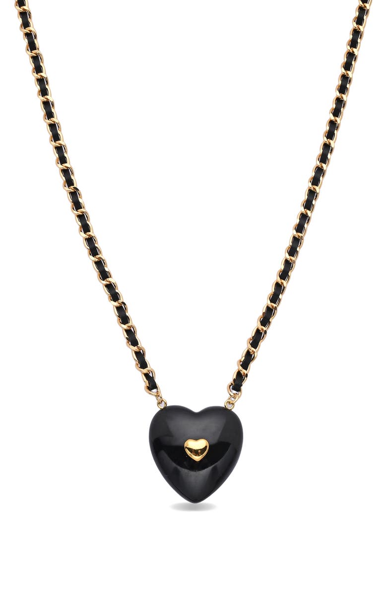 EYE CANDY LOS ANGELES Violet Heart Pendant Necklace, Main, color, Gold