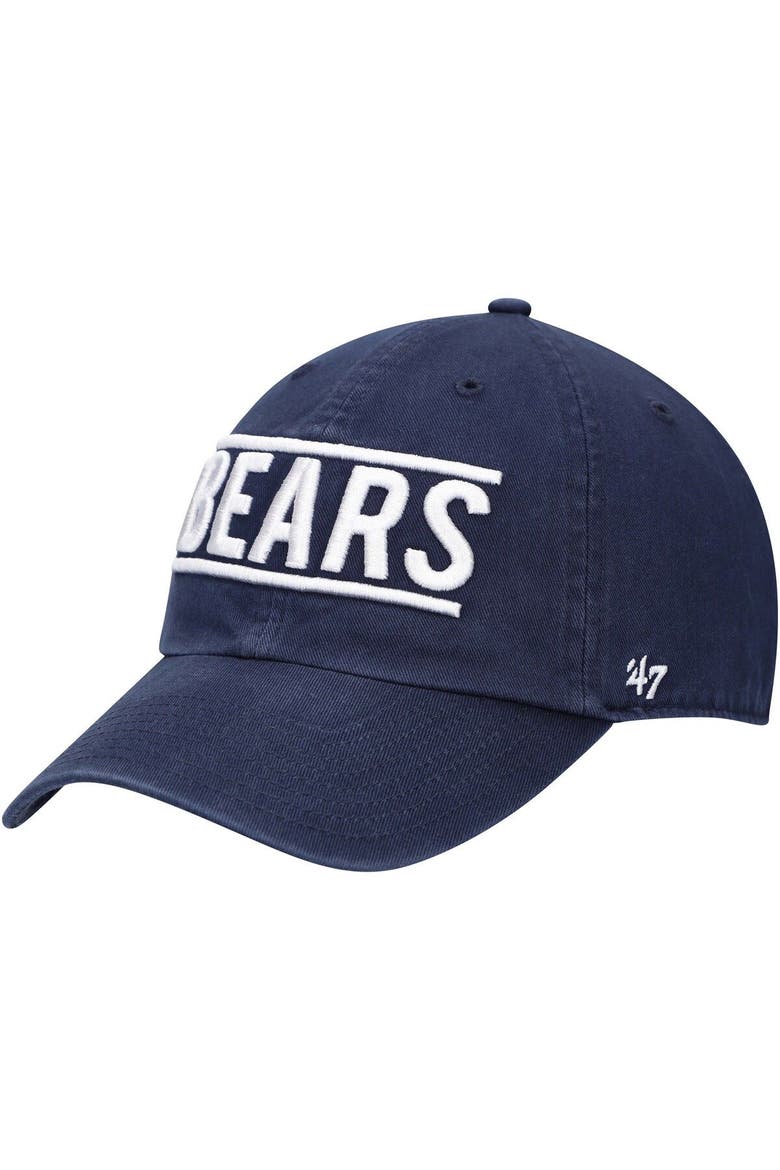 Men's '47 Navy Chicago Bears Clean Up Script Adjustable Hat, Main, color, Navy