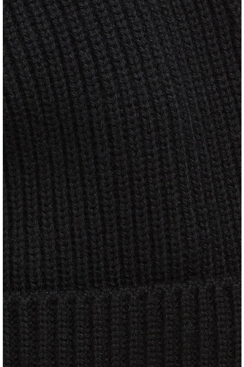 Virgin Wool Rib Beanie, Alternate, color, BLACK
