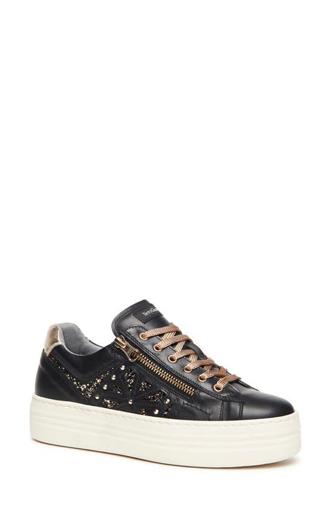 Side Zip Sparkle Platform Sneaker (Women)