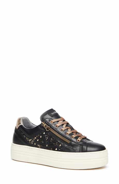 Side Zip Sparkle Platform Sneaker