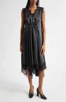 Lace Detail Satin Dress