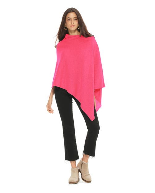 Monticelli Cashmere Essential Pure Cashmere Poncho In Pink