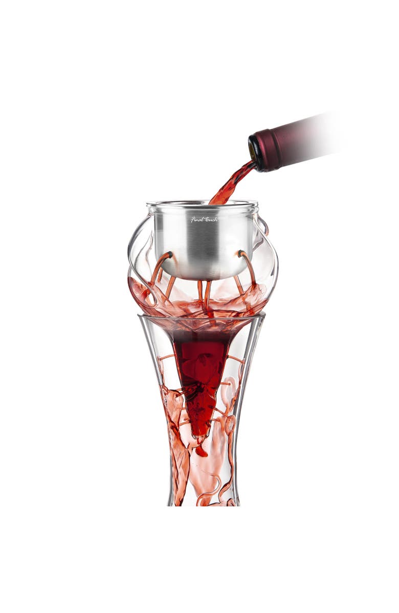 FINAL TOUCH Conundrum Stainless Steel Aerator For Wine Decanters, Main, color, Clear