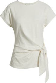 Caslon® Drop Shoulder Tie Front Top