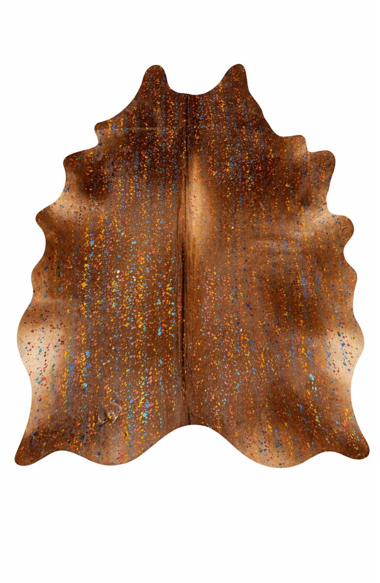 Rhacam Eco Hide Luma Metallic Color Cowhide Rug  8'5" × 7'0", Main, color, Metallic Color