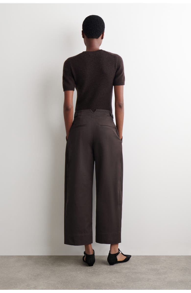 COS Cropped Cotton Balloon Pants, Alternate, color, Dark Brown