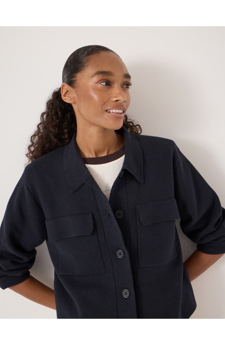 Hush Bobbie Knitted Shacket, Alternate, color, Navy Blue