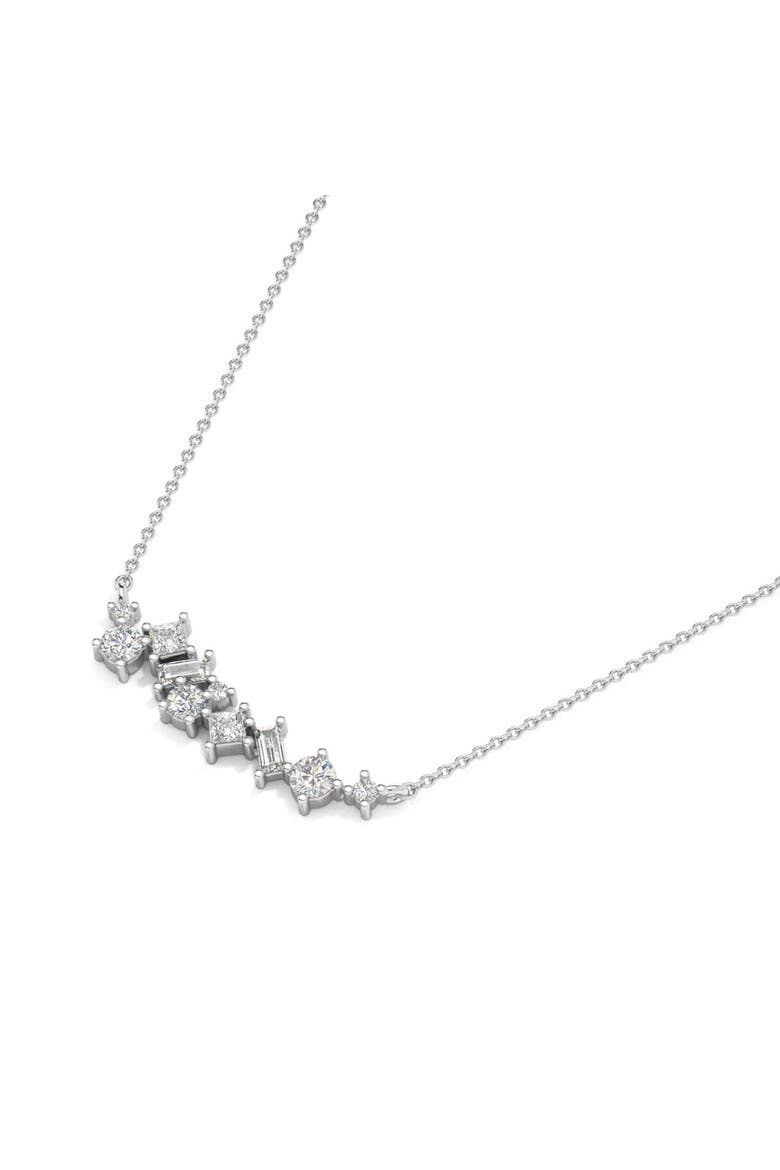 1Ct TW Diamond Mixed Fancy Shape Designer Necklace 14k Gold Lab Grown Pendant, Alternate, color, 14k White Gold