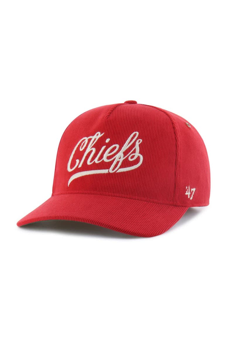 Men's '47  Red Kansas City Chiefs Golden Age Corduroy Hitch Adjustable Hat, Alternate, color, Red