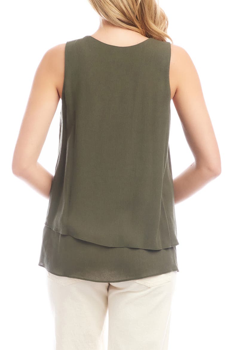 Drape Layered Asymmetric Gauze Tank, Alternate, color, OLIVE