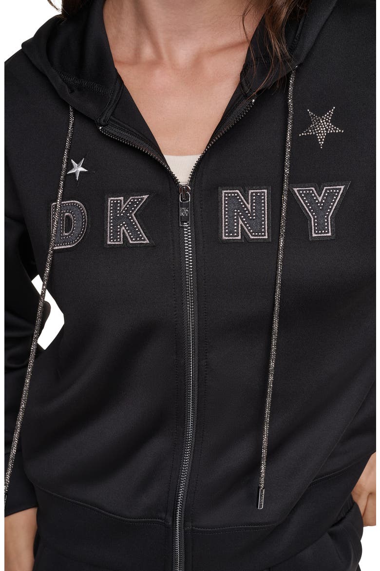 Logo Appliqué Hoodie, Alternate, color, BLACK