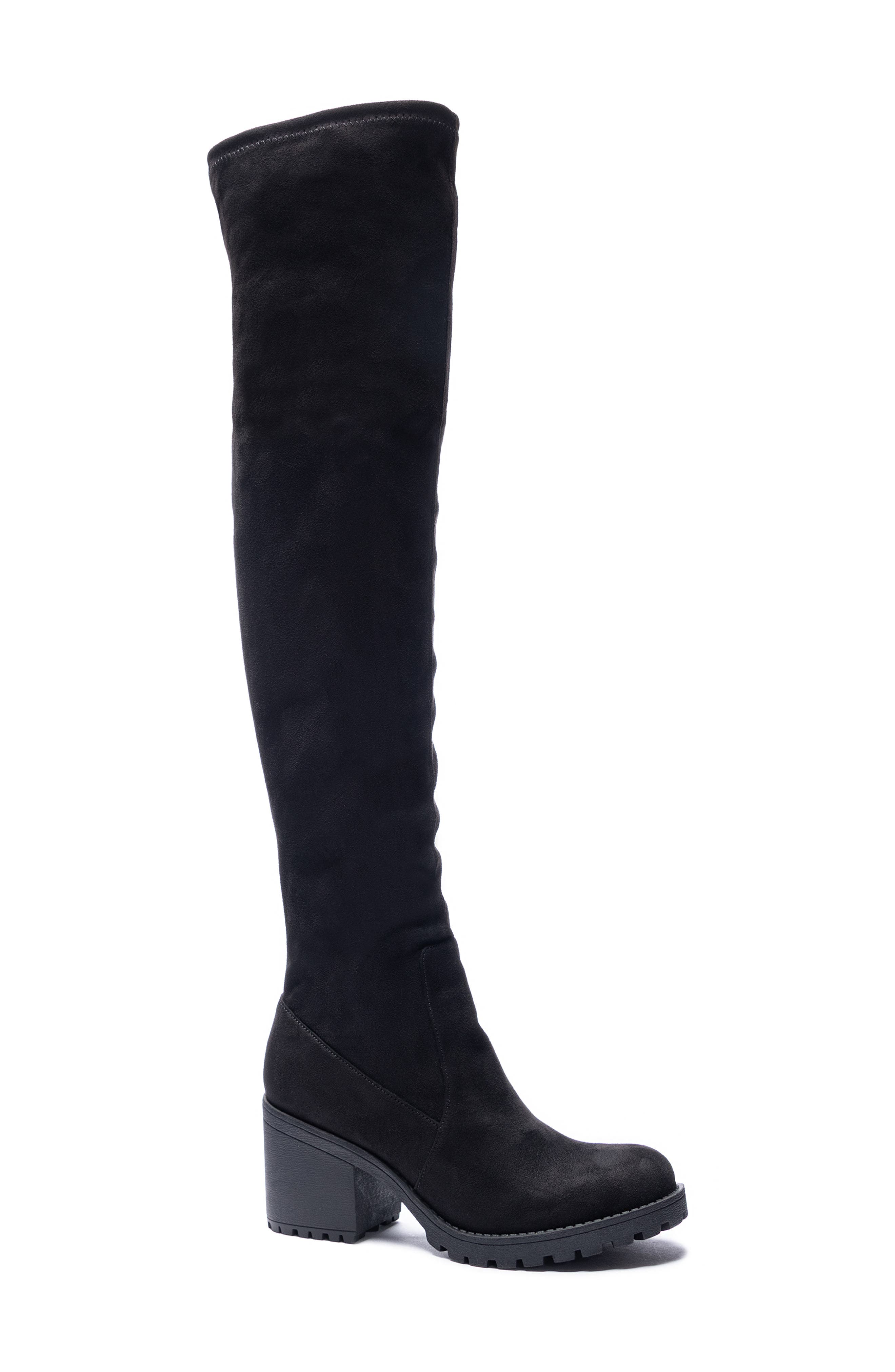 Dirty Laundry Linzy Over the Knee Boot, Main, color, Black Suedette