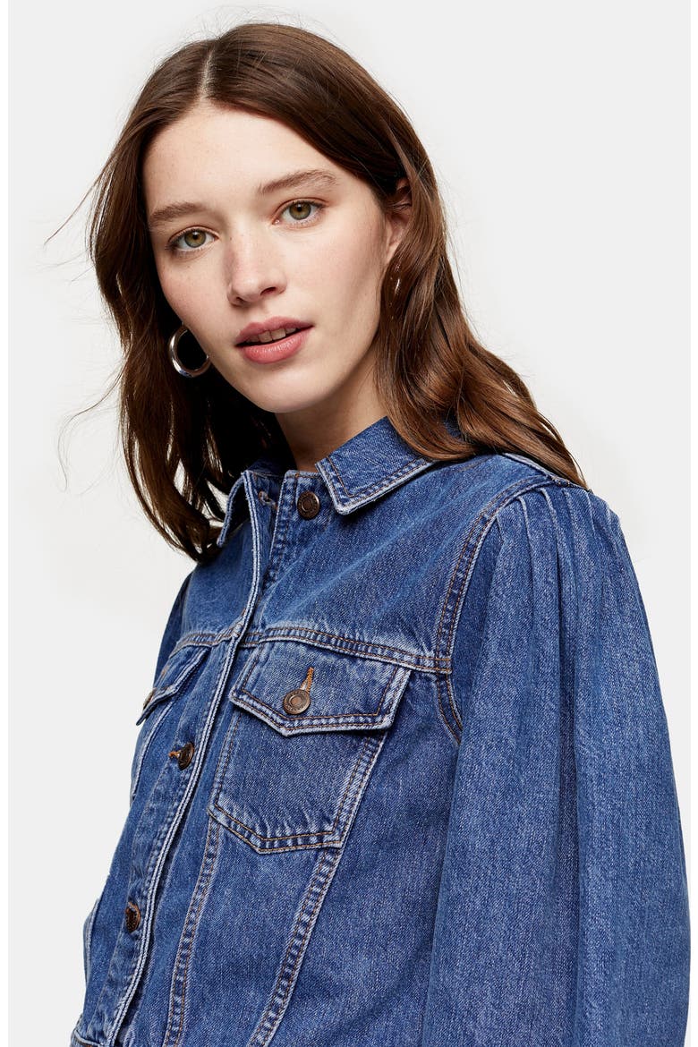 Tilda Denim Jacket, Alternate, color, MID BLUE