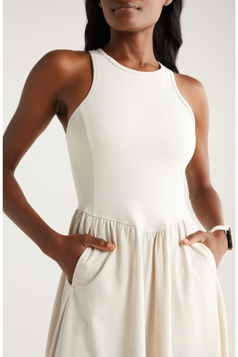 Effortless Hybrid Racerback Midi Dress, Alternate, color, MOONBEAM