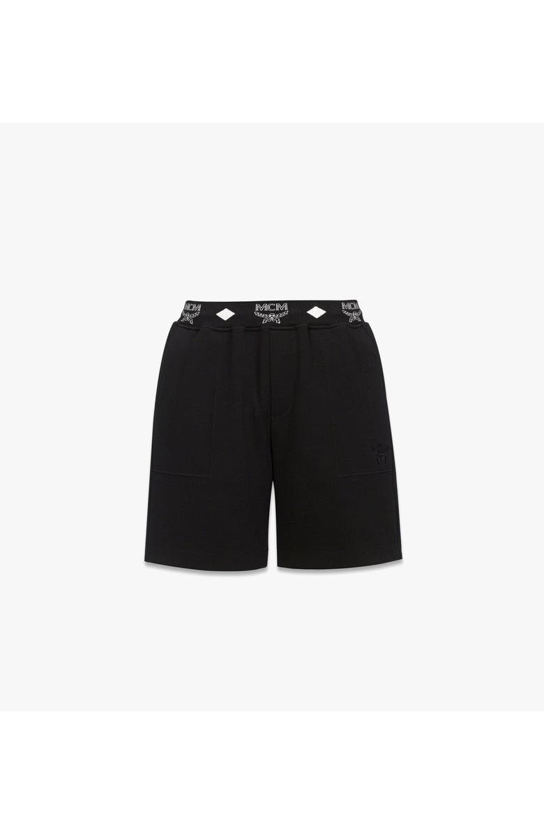 MCM Essential Logo Ponte Shorts, Main, color, Black