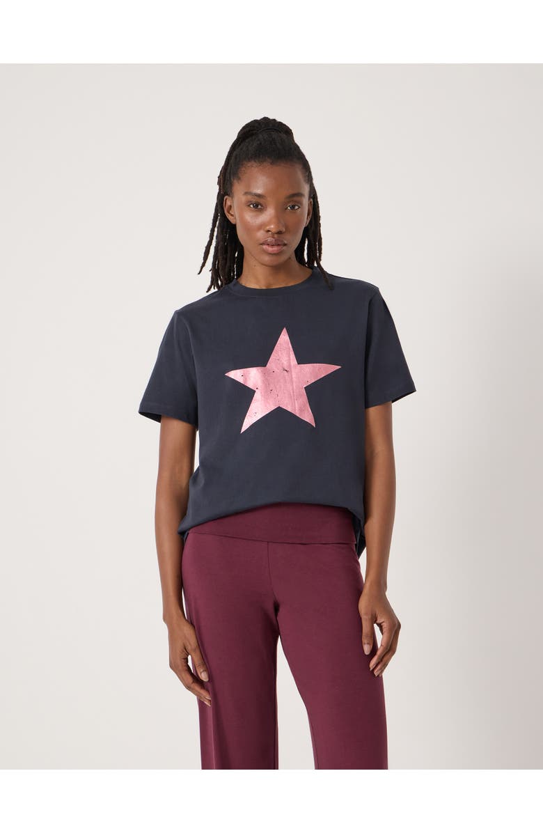 Hush Bea Graphic Star T-Shirt, Main, color, Navy Blue