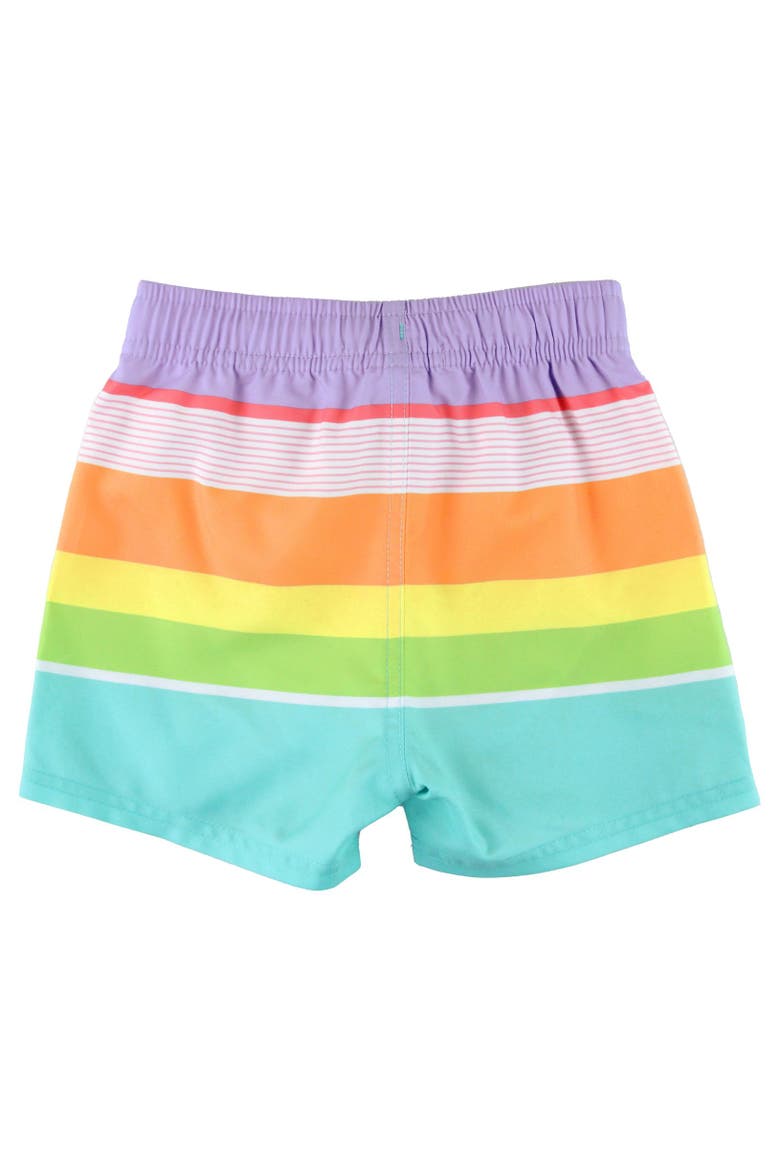 Baby Boys UPF50+ Swim Trunks, Alternate, color, Island Rainbow Multi-Stripe
