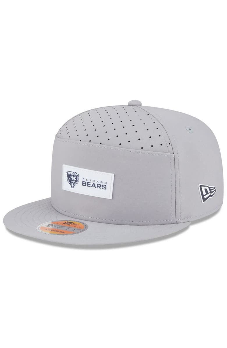 New Era Men's New Era Gray Chicago Bears 2025 Sideline Split Panel 9FIFTY Snapback Hat, Main, color, Gray