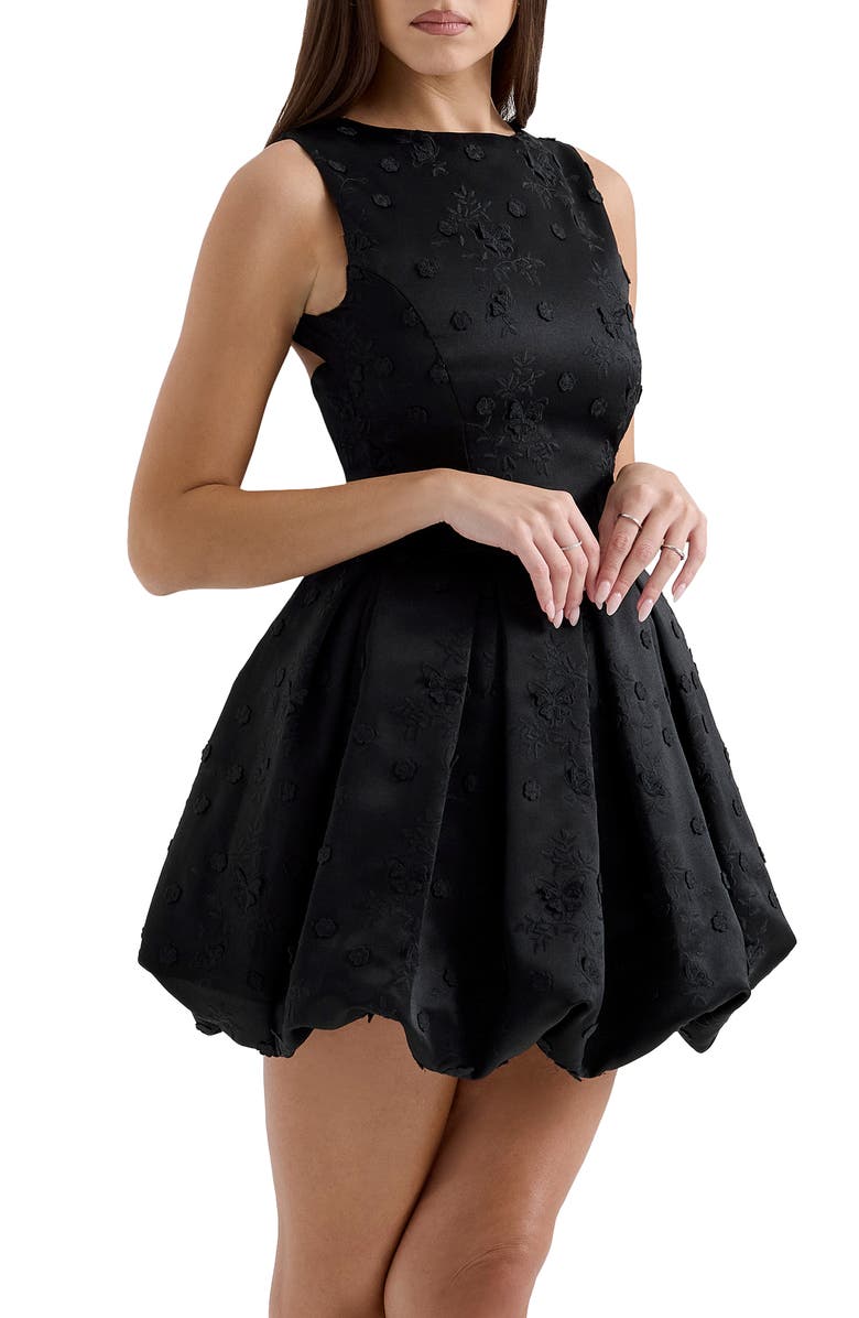 HOUSE OF CB Melika Open Back Bubble Hem Minidress, Alternate, color, Black