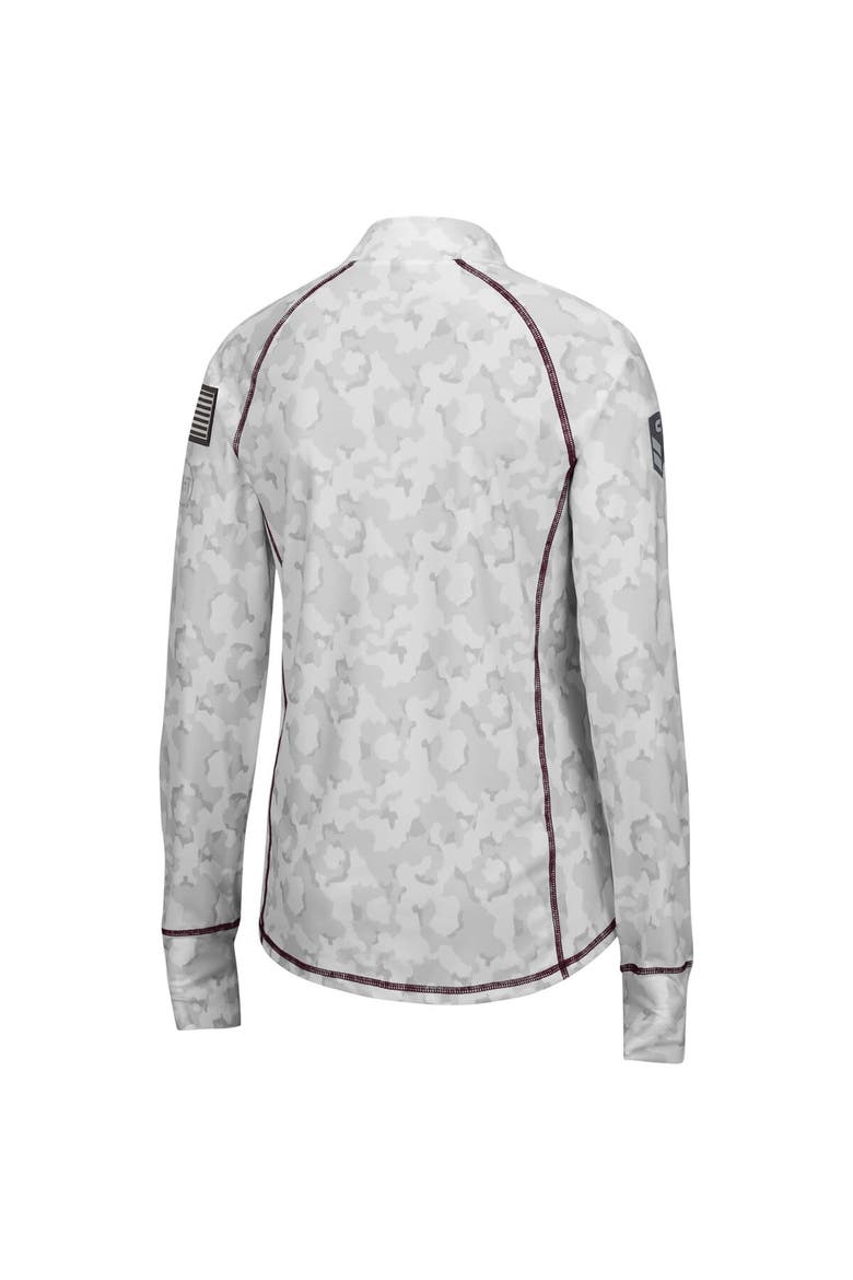 Women's Colosseum Camo Mississippi State Bulldogs OHT Military Appreciation Officer Arctic Lightweight Quarter-Zip Top, Alternate, color, Camo