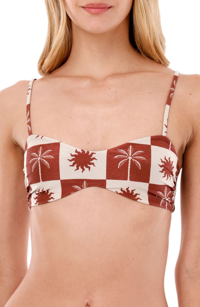 MALAI Sunrise Palm Halo Bikini Top, Main, color, Sunrise Palm