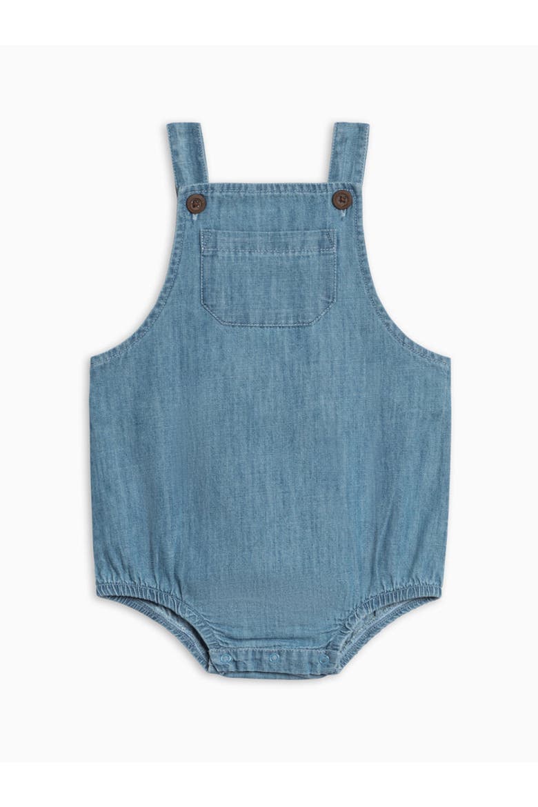 Organic Noe Chambray Bubble Overall Romper, Alternate, color, Chambray