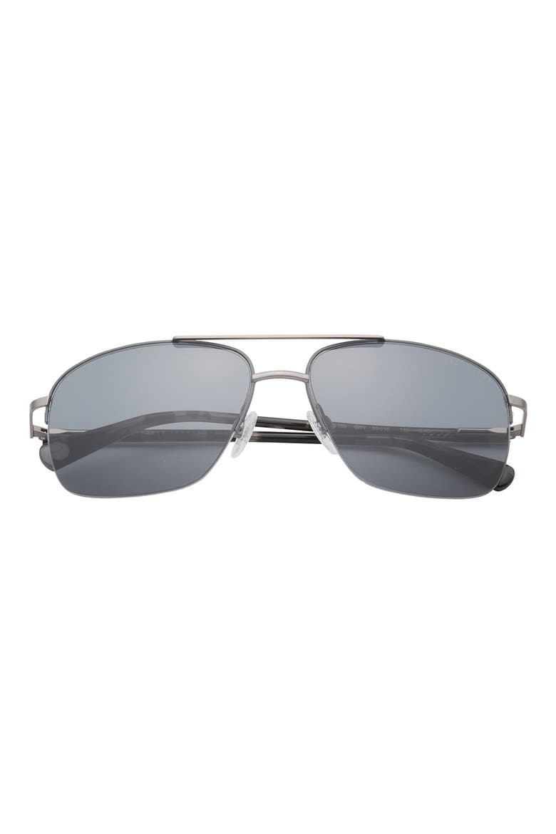59mm Rimless Navigator Sunglasses, Main, color, GREY/ SILVER