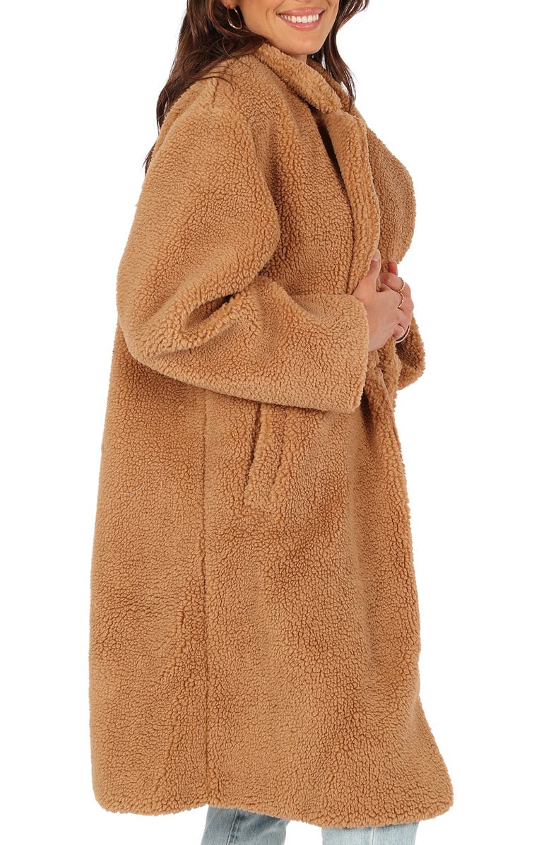 Petal & Pup Beatrice Oversize Faux Shearling Coat, Alternate, color, Camel
