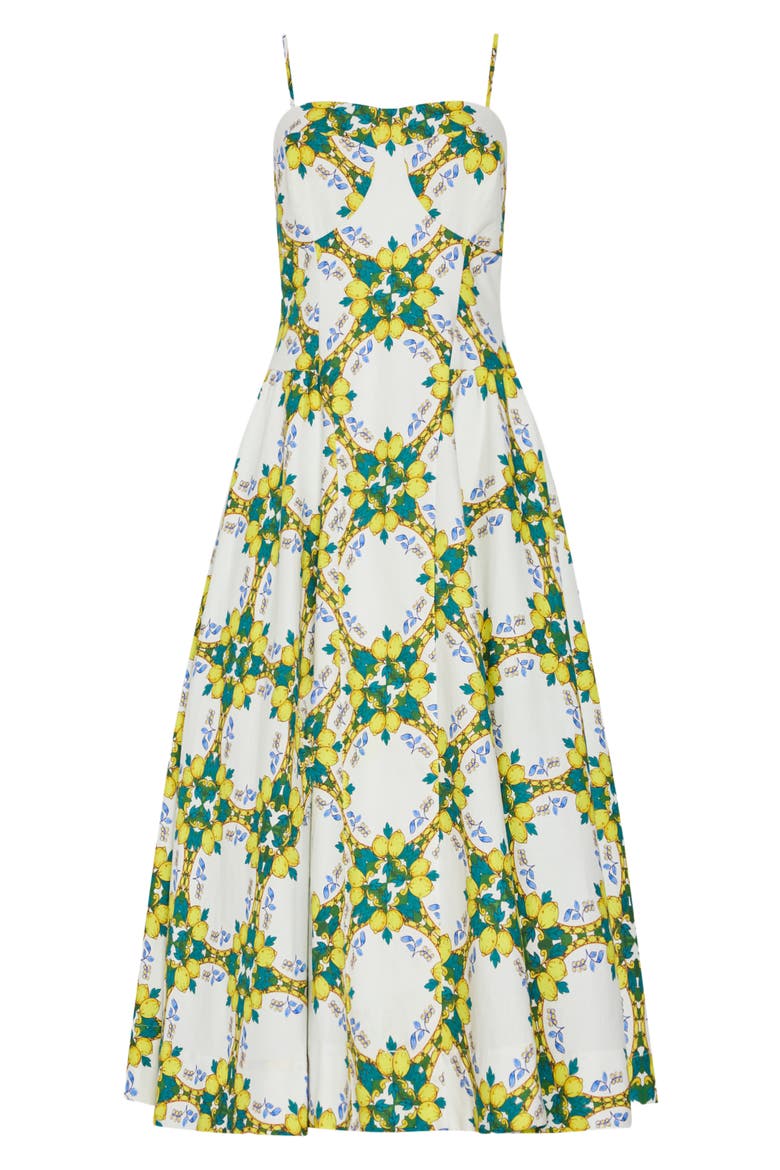 Livna Print Sleeveless Linen & Cotton Maxi Dress, Alternate, color, YELLOW MULTI