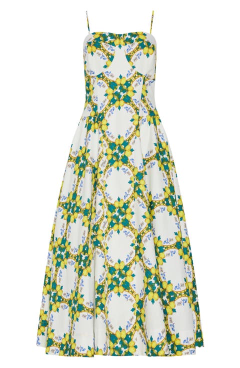 Ivette Print Sleeveless Linen & Cotton Maxi Dress