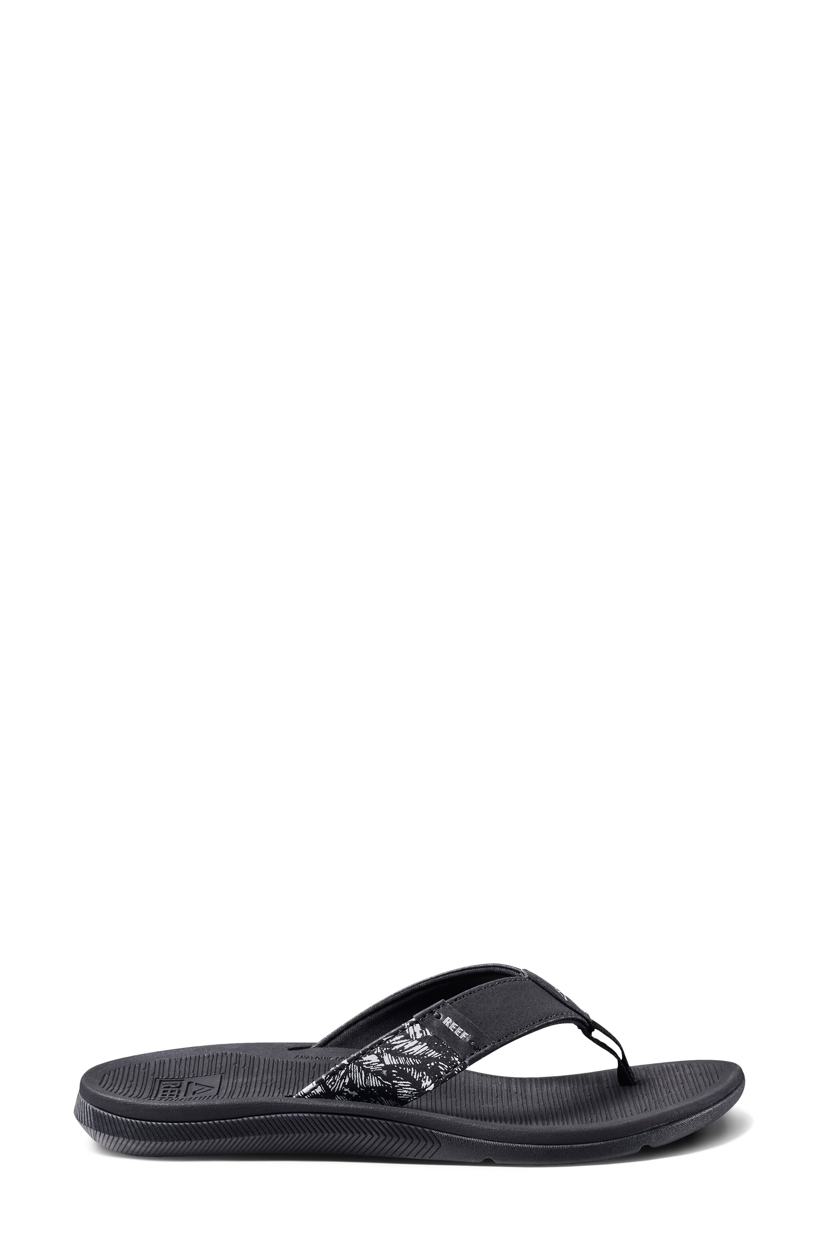 Reef Santa Ana Flip Flop, Alternate, color, Black/ White